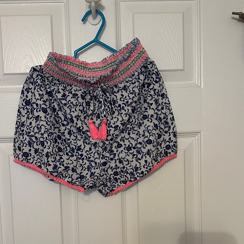 Floral Kids Shorts with Pink Accents